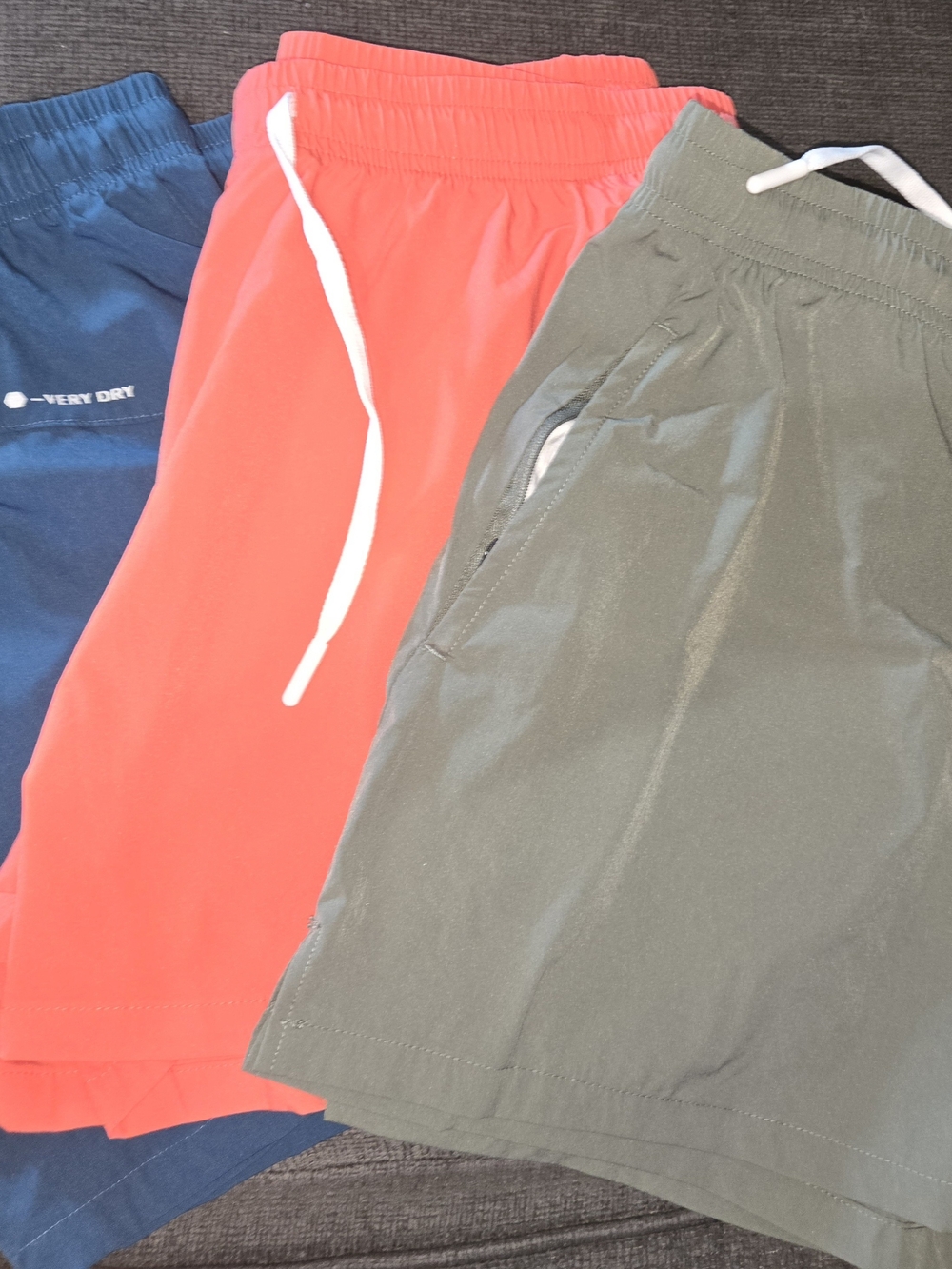 Men's Athletic Swim/Active Shorts - Coral, Olive, Navy